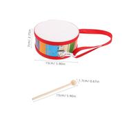 YARNOW Orff Percussion Instrument Double-sided Wooden Drum Toy With Adjustable Strap And Drumsticks Sensory Musical Toy For Boys And Educational Musical Drum Set