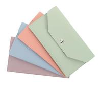YARNOW Organisateur de Portefeuille en PU Lot de 4 Porte-Cartes Multi-Cartes Compact Pochette à Billets et Monnaie Couleurs Bleu Vert Clair Violet et Rose Travail Quotidien