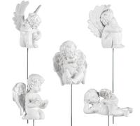 YARNOW Ornement Ailes d'ange en RéSine DéCoratif 15.5Cm Statue De Jardin Piquets De Jardin pour Balcon Terrasse Cour ÉLéMent De DéCor Classique Et Compact