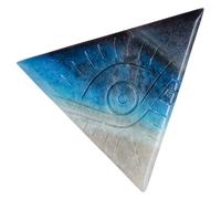 YARNOW Ornement en Pierre de Cristal Bleu de Triangle, Décoration Délicate pour Bureau et Salon, Protection Le Mauvais Œil