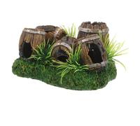 YARNOW Ornements de tonneau de vin pour Aquarium décoration de Bijoux Brosse de Nettoyage de gaz Crochets dorés Cintre Grotte souterraine d'aquarium Grotte de Peaux de crevettes résine