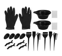 YARNOW Outil de teinture capillaire et kit de coloration capillaire 20 pièces en plastique noir, idéal pour salon et coiffure à domicile