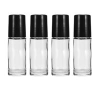 YARNOW Pack de 4 Flacons Roll-on Vides en Verre 30ml, Bouteilles Rechargeables Portables et Démontables, pour Huiles Essentielles et Parfums en Voyage Domicile