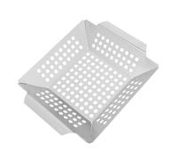 YARNOW Panier Barbecue Acier Inoxydable Panier Grill Perforé Carré Cuisson Saine avec Évacuation de Graisse pour Crevettes Poissons et Légumes Plein Air