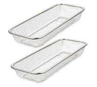 YARNOW Panier Couvert et Drainage en Acier Inoxydable 2pcs Lave Vaisselle Résistant à la Rouille Panier de Rangement Métallique, Porte-couverts pour Lave-vaisselle