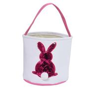 YARNOW Panier de Pâques Portable en Tissu de Lapin Rose, Paquet Présent 1 Pièce pour Rangement Bonbons et Décoration Fête D’Garçon et Filles, Accessoire de Fête de Pâques Pratique et