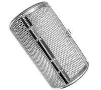 YARNOW Panier de Rôtisserie en Acier Inoxydable 12X23 CM Cage Rotative 360° pour Four et Friteuse à Air Accessoire Multifonction pour Rôtir Noix Cacahuètes et Fruits Secs Outil la