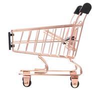 YARNOW Panier Jouets De Supermarché De Caddie Faire Semblant De Panier De Panier Mini Chariot De Supermarché Mini Caddie en Métal Golden Le Fer