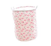 YARNOW Panière à Linge Pliante Coton Et Lin Doublure Imperméable Seau De Rangement à Poutre Flamingo Rose