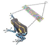 YARNOW Panneau De Bienvenue Fer Forgé Forme De Grenouille Décoration Murale Porte Entrée Accrochable