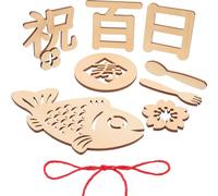 YARNOW Panneau en Bois Beige pour Bébé, Carte Étape Commémorative des Cent Jours, Accessoire Photo pour Photographier la Croissance, 1 Set en Bois Naturel
