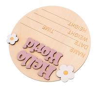 YARNOW Panneau en Bois Commémoratif pour Annonce de Naissance Bébé Décoration Chambre Garçon et Filles Plaque Ronde Personnalisée Prénom Présent Naissance Solide et Sécuritaire