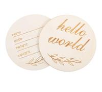 YARNOW Panneaux en Bois Marron 2pcs pour Annonce de Naissance Bébé, Accessoires Photo Minimalistes et Souvenirs pour Nouveaux Parents