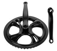 YARNOW Pédalier de Vélo Pliant en Fer Noir pour Vélo Single Speed, Léger et Facile à Ranger, pour Balades de Loisir en Extérieur, 1 Set Complet