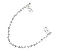 YARNOW Peigne à Cheveux de Mariée Orné de Cristaux Argentés en Alliage de Zinc Chaîne Délicate, Accessoire Élégant pour Anniversaires et Retours la Maison