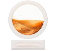 YARNOW Peinture sur Sable 3D Cadre Blanc 13 CM Sablier de Sable Mouvant Jaune Décoration de Bureau et Maison Ornement Artistique Fluide pour Détente et Présent Élégant