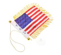 YARNOW Pendentif Drapeau Double Face Pour Rétroviseur De Voiture Pompon Décoratif, Accessoire Intérieur Résistant Aux Intempéries, Ornement Suspendu Patriotique Pour Décor De Voiture