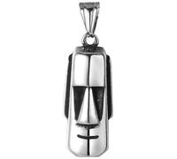 YARNOW Pendentif Homme Tête Île de Pâques Moaï en Acier Inoxydable 316l, Bijou DIY Compatible Colliers, Breloque Métallique pour Création de Bijoux et Présent Original, Style Ethnique,