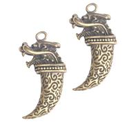 YARNOW Pendentifs en Laiton Décoratifs et Pratiques de Dent de Dragon, Lot de 2 Pièces pour Décoration et Bricolage à Domicile
