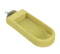 YARNOW Perchoir Pierre Oiseaux Broyage du Bec, Mangeoire Jaune 11,80 CM | Texture Multiporeuse, Base Large et Structure Modulaire, Usage Extérieur au Jardin, Entretien Facile
