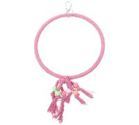 YARNOW Perchoir Suspendu pour Oiseaux Grosse Taille Rose, pour Perruche et Perroquet, Balançoire en Coton Naturel, Accessoire Cage à Oiseaux pour Exercice et Divertissement