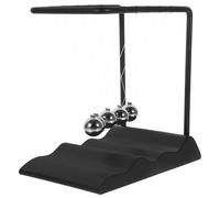 YARNOW Perles du Pendule de Newton en Métal Noir Base Ondulée Ornement Scientifique Décoratif pour Bureau D’Éveil Physique et Décompression de Table 5 Boules Pendulaires