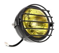 YARNOW Phare de Moto Vintage Rond 575 Pouces Grille Métallique Noire Éclairage Haute Luminosité pour Conduite Hors-Piste et Nocturne Projecteur de Travail Solide et Protection