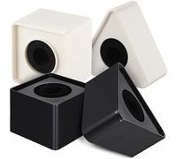 YARNOW Pied de Micro Triangulaire Logo Abs, Cube Logo Micro Carré, Lot de 4 Set de Set de Stations de Drapeaux pour Microphone, Accessoires Compacts pour Interviews et Enregistrements