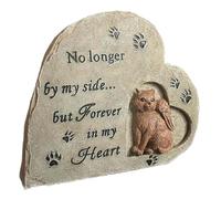 YARNOW Pierre Commémorative pour Chat en Résine Solide, Statue Funéraire De Cœur, Résistante à l'usure, pour Jardin Extérieur, Tribute Aux Animaux De Compagnie, Décor De Mémorial
