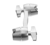 YARNOW Pince de Cymbale à Double Réglage Rotative 360° pour Batterie | Fixation Simultanée de Cymbale et Cloche, Installation sans Outil, Métal Argenté 10x5, 5x3cm