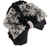 YARNOW Pinces à Cheveux pour Activités Professionnelles Élégants et Faciles à Porter Lot de 2 Filet Noir en Polyester avec Décoration Brillante et Acier, Accessoires Coiffure et Danse