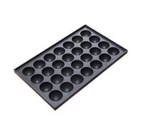 YARNOW Plaque de Cuisson pour Boulettes de Poisson et Takoyaki en Aluminium Noir, Surface Lisse et Facile à Nettoyer, pour DIY Culinaire