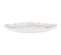 YARNOW Plateau Miroir Ovale Vintage en Plastique Blanc pour Organiser Bijoux et Parfums, Style Français Élégant, pour Salle de Bain et Salon