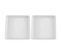 YARNOW Plateaux Carrés en Plastique Blanc 40 CM Lot de 2, Bac à Eau pour Pots de Fleurs, Usage Intérieur et Extérieur, pour Jardiniers Urbains et Amateurs de Plantes