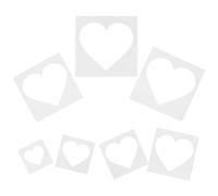 YARNOW Pochoirs en Plastique Réutilisables pour Saint Valentin et Fête des Mères de Cœur Lot de 7 pour Peinture Murale, Décoration Maison Polyvalente