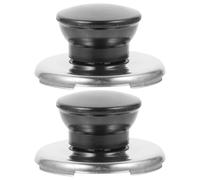 YARNOW Poignées de Couvercle de Bouilloire Noire en Acier Inoxydable, Accessoire de Remplacement Simple à Installer pour Sifflet de Théière, Pack de 2 Pièces Cuisine