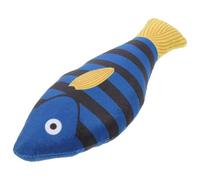 YARNOW Poisson pour Chats d'Intérieur en Peluche Bleue à l'herbe à Chat à Mâcher pour Dentition de Chaton Interactif et Résistant pour Stimuler L'Instinct de Chasse et Divertir Votre