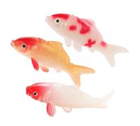 YARNOW Poissons Rouges Simulés sans Entretien en PVC Réalistes Lot de 3 Figurines Sensoriels pour Décoration Aquarium ou Bassin pour Ornement Poisson Décoratif