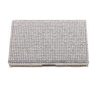 YARNOW Porte-Cartes Portefeuille pour Carte D'identité en Acier Inoxydable Orné de Cristaux, Organisateur Compact et Polyvalent pour Usage Bureau et Shopping, Élégant et Unique