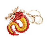 YARNOW Porte-clés Dragon Chinois Décoratif Métal Rouge Vif Pendentif Dragon Du Nouvel An Accessoire Sac Cadeau Original et Symbole de Prospérité
