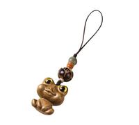 YARNOW Porte-Clés en Bois Animal Dessin Animé Petit Prince Grenouille Vert Pendentif pour Téléphone Portable Breloque Décorative Suspendue Accessoire Unique pour Paquet à Main et Clés