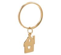 YARNOW Porte-clés Maison Acier Inoxydable Doré avec Pendentif Cœur Porte-clés Unique pour Adultes Cadeau Couple et Crémaillère Anneau Décoratif Élégant