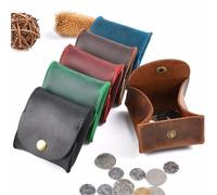 YARNOW Porte-Monnaie Porte-clés en Cuir Bleu, Style Rétro, Pochette de Rangement à Structure Lisse, pour Clés et Monnaie, Présent de Noël Fête