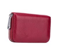 YARNOW Portefeuille Porte-Cartes RFID Cuir Synthétique Compact Anti-Falsification Homme Voyage Petit Format Rouge Foncé Compartiment Multiple