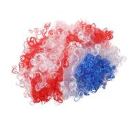 YARNOW Postiche Duveteuse Courte Bou aux Couleurs du Drapeau Américain Couvre-Chef de Cosplay Unisexe Taille Unique Accessoire pour Événements Sportifs Fêtes Costumées et
