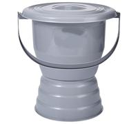 YARNOW Pot de Chambre Portable Épais Couvercle, Bassin de Lit Antidérapant 2l Gris Rose, Urinoir de Nuit Léger et Résistant pour Adultes, Seniors et Femmes Enceintes, Usage Domestique