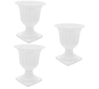 YARNOW Pot De Fleurs Urne 3 Pièces Pot De Fleur Jardinière Porte D'entrée s De Fleurs Décoration De Maison Dehors Vase à Jardinière Délicate Vase De Composition Le Porche Plastique Blanche