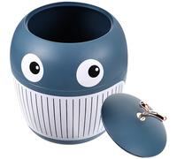 YARNOW Poubelle et Forme ou Table Bleu Baleine Plastique de Capacité Modérée Facile à Nettoyer, Design Créatif Adorable pour Bureau Dortoir