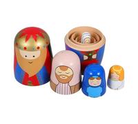 YARNOW Poupées Russes Gigognes en Bois Naturel pour Garçon et Filles, Ensemble Artisanal Fait Main, Décoration Culturelle Vert Clair, Éducatif de Coordination Œil-Main, Présent