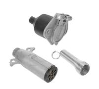 YARNOW Prise de Remorque à 7 Broches 24v Robuste et Étanche pour Camion et Semi-remorque, Connecteur de Câblage Électrique Rond Compatible Caravanes et Camping-Cars, Adaptateur